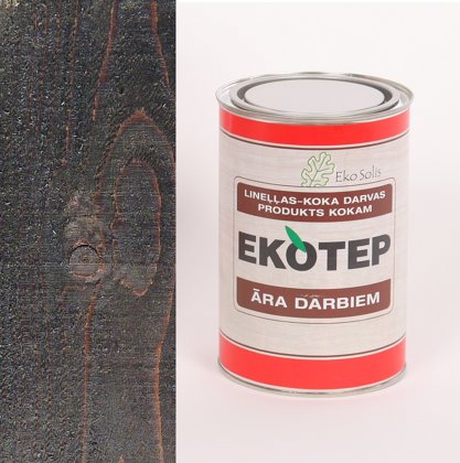 EKOTEP 150 tumši brūns lineļļas produkts ar priedes darvu āra darbiem 0,5 ltr